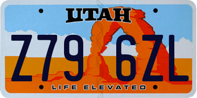 UT license plate Z796ZL