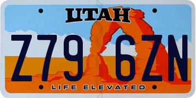 UT license plate Z796ZN