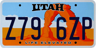 UT license plate Z796ZP