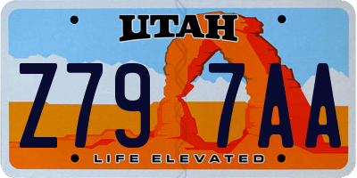 UT license plate Z797AA