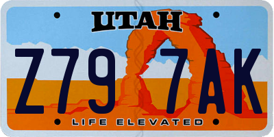 UT license plate Z797AK