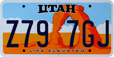 UT license plate Z797GJ