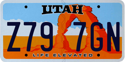 UT license plate Z797GN