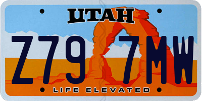 UT license plate Z797MW
