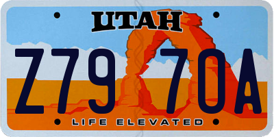 UT license plate Z797OA