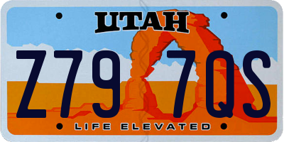 UT license plate Z797QS