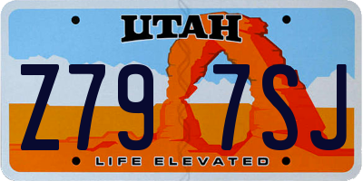 UT license plate Z797SJ
