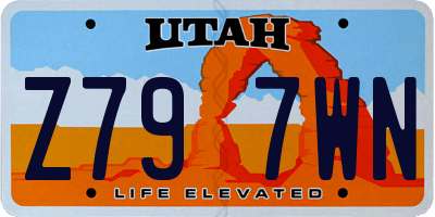 UT license plate Z797WN