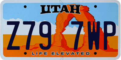 UT license plate Z797WP