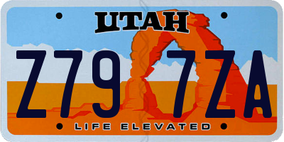 UT license plate Z797ZA