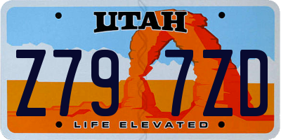 UT license plate Z797ZD
