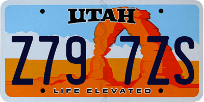 UT license plate Z797ZS
