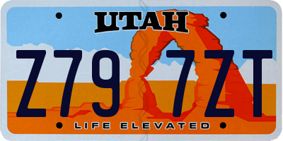 UT license plate Z797ZT