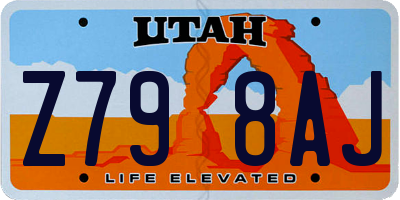 UT license plate Z798AJ