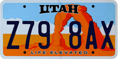 UT license plate Z798AX
