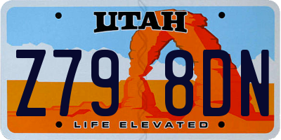 UT license plate Z798DN