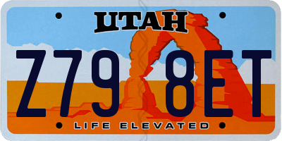 UT license plate Z798ET