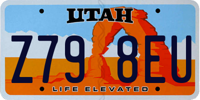 UT license plate Z798EU