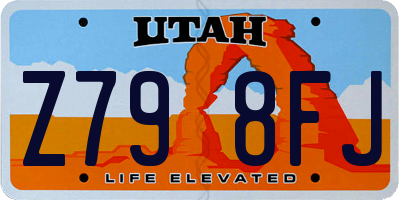 UT license plate Z798FJ