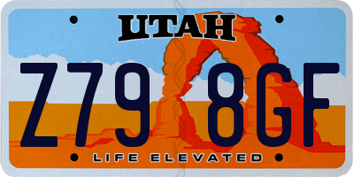 UT license plate Z798GF