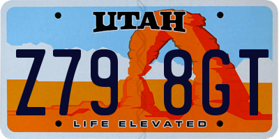 UT license plate Z798GT