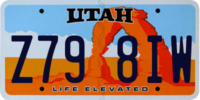 UT license plate Z798IW
