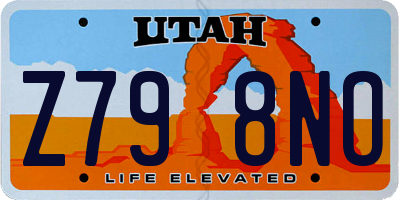 UT license plate Z798NO