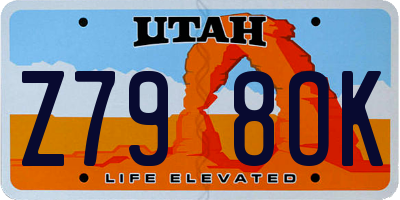 UT license plate Z798OK