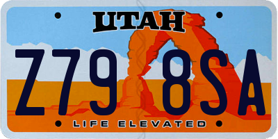 UT license plate Z798SA
