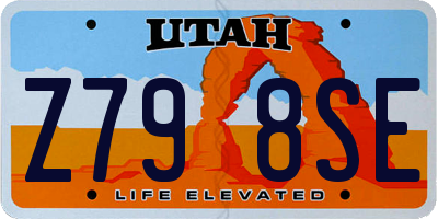 UT license plate Z798SE