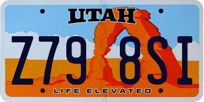 UT license plate Z798SI