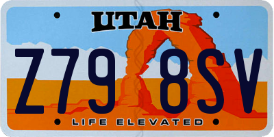 UT license plate Z798SV