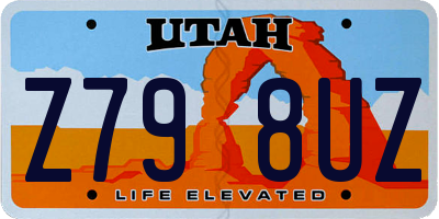 UT license plate Z798UZ