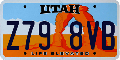 UT license plate Z798VB