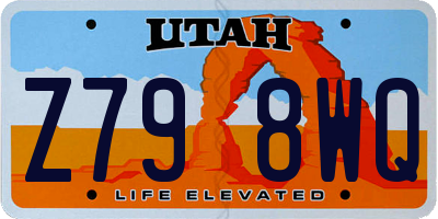 UT license plate Z798WQ