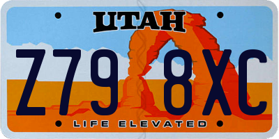 UT license plate Z798XC