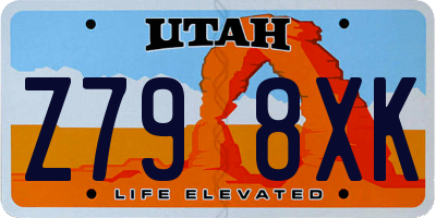 UT license plate Z798XK