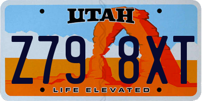 UT license plate Z798XT