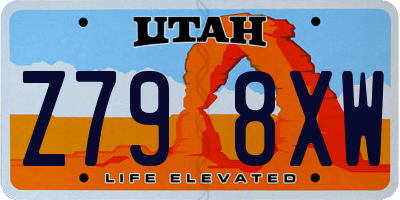 UT license plate Z798XW