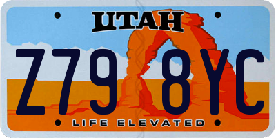 UT license plate Z798YC