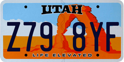 UT license plate Z798YF