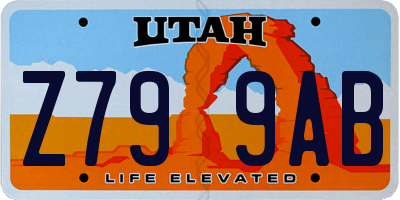 UT license plate Z799AB