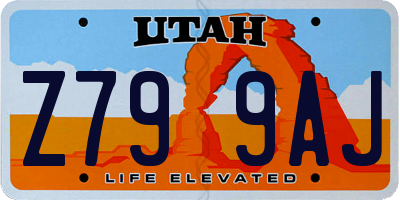 UT license plate Z799AJ