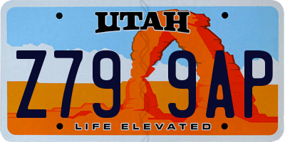 UT license plate Z799AP