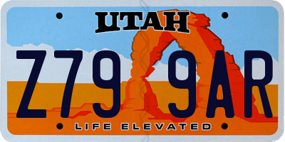 UT license plate Z799AR