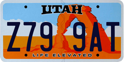 UT license plate Z799AT