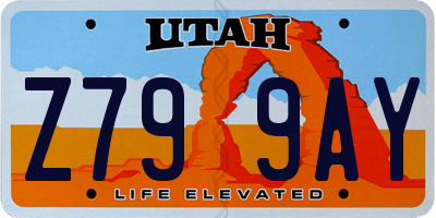 UT license plate Z799AY