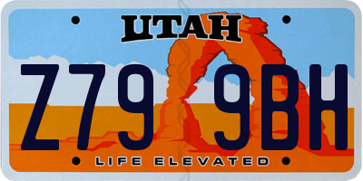 UT license plate Z799BH