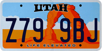 UT license plate Z799BJ