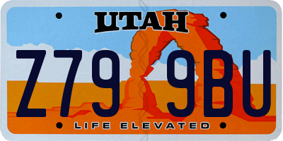 UT license plate Z799BU